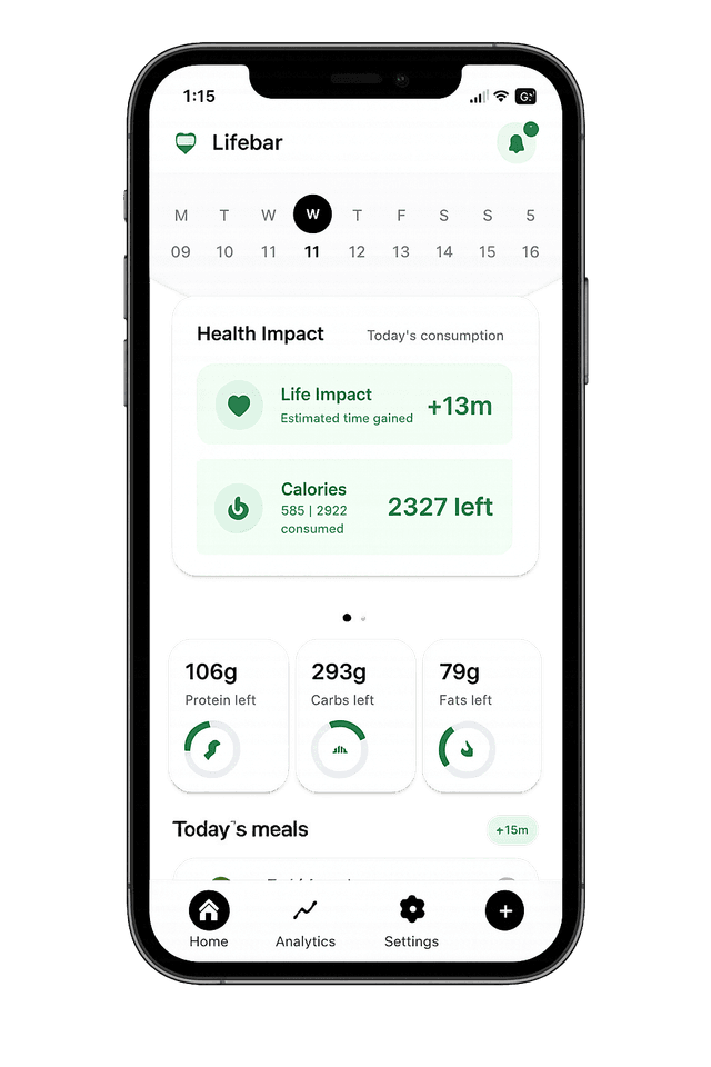 LifeBar AI - Daily Health Dashboard